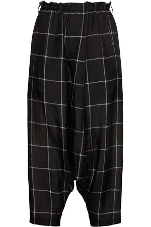 YOHJI YAMAMOTO Seidenhose Mit Karos