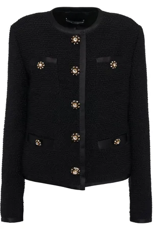 Dolce & Gabbana Tweedboucle-jacke Mit Rundhalsausschnitt