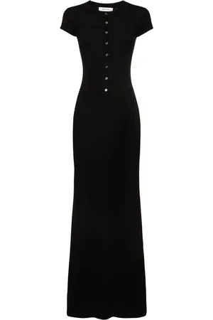 AYA MUSE Langes Kleid Aus Viskosejersey Mit Knöpfen