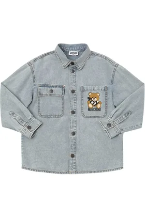 Moschino Hemd Aus Baumwolldenim Mit Druck
