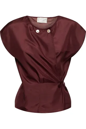 FORTE FORTE Habotai Silk Crossed Top