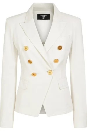 Balmain Jacke Aus Baumwolldenim Mit Knöpfen