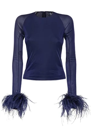 16Arlington Crop-top Aus Jersey Mit Federn „alero“