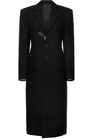 Carven Midimantel Aus Wolle Mit Sicherheitsnadel