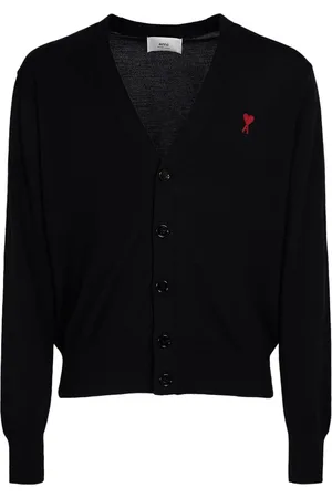 Ami Strickjacke Aus Wolltrikot Mit Logo