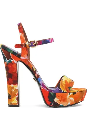 Dolce & Gabbana 105mm Plateausandaletten Aus Canvas Mit Druck
