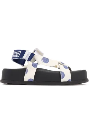 Moschino 40mm Hohe Canvas-sandaletten „sporty“