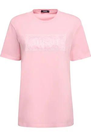 VERSACE T-shirt Aus Baumwolljersey Mit Logo „barocco“