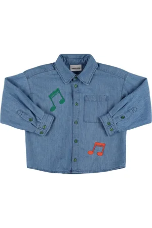 Mini Rodini Bestickte Bluse Aus Baumwolldenim