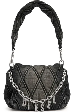Diesel Kleine Denim-schultertasche Mit Anhängern