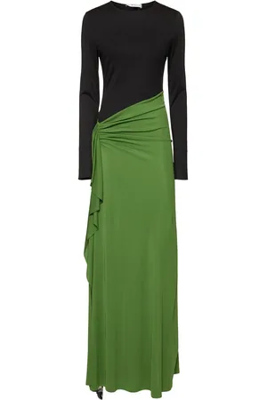 Victoria Beckham Langärmeliges, Drapiertes Jerseykleid