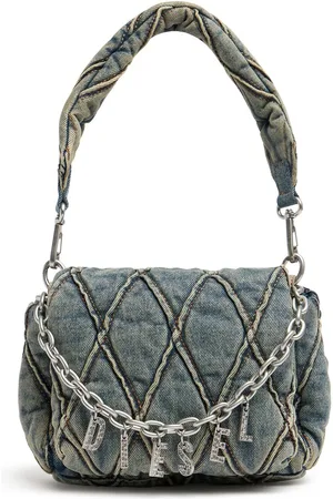 Diesel Denim-schultertasche Mit Anhänger