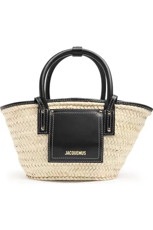 Jacquemus Stroh- Und Ledertasche „le Petit Panier Solis“