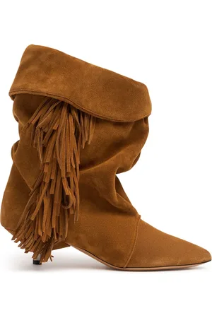 Isabel Marant 45mm Hohe Wildlederstiefel Mit Fransen „edrik“