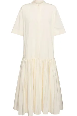 Jil Sander Langes Kleid Aus Popeline Mit Glasoptik