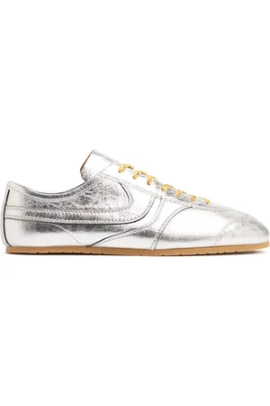 DRIES VAN NOTEN Metallische Ledersneakers