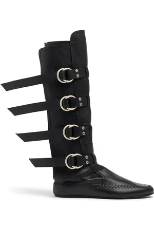 ANN DEMEULEMEESTER 10mm Hohe Bikerlederstiefel „siver“