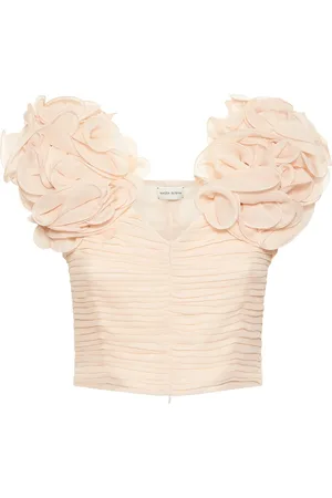 MAGDA BUTRYM Oberteil Aus Seidenchiffon Mit Rüschen