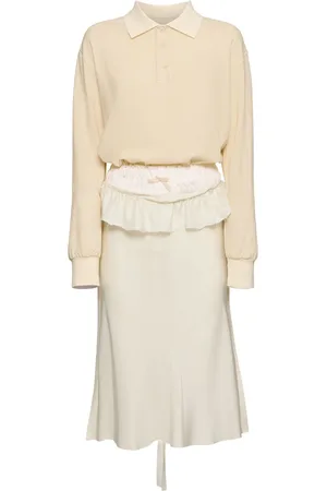 Maison Margiela Layered Cotton Blend Midi Dress