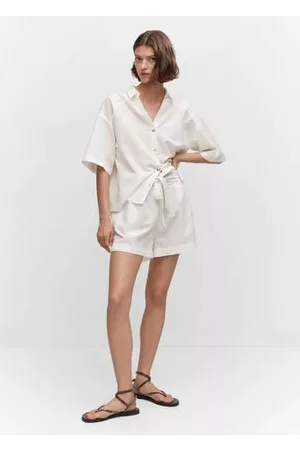 MANGO Shorts - Baumwollshorts mit Schleife