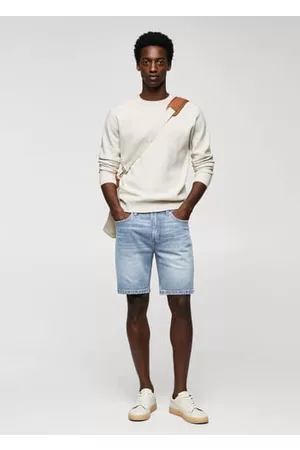 MANGO Herren Bermudas - Regular Fit-Bermudashorts aus Jeans