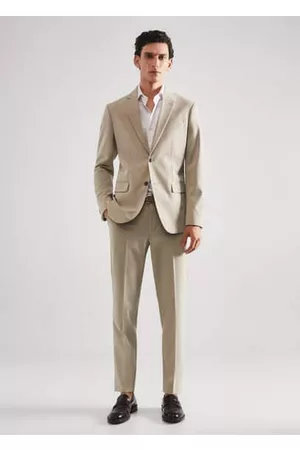 MANGO Herren Business Hemden - Slim Fit-Anzugshemd mit feinem Nadelstreifenmuster