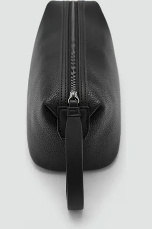 MANGO Genarbte Kosmetiktasche mit Kontrasthenkel - Herren - Einheitsgröße