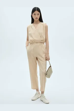 MANGO Baumwollhose in 7/8-Länge - Damen - L