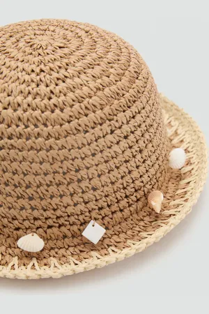 MANGO Muschelverzierter Strohhut - Kinder - 10-14 Jahre