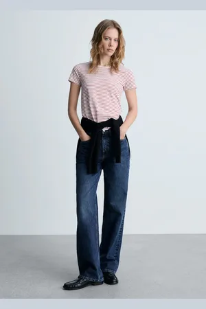 MANGO Streifen-T-Shirt mit Logo - Damen - S