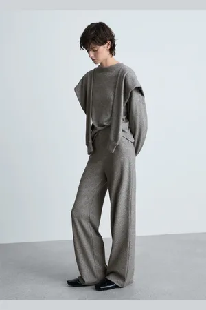 MANGO Gerade Strickhose - Damen - L