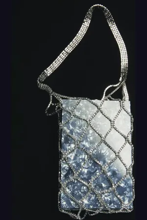 MANGO Kristallsteinverzierte Mesh-Handtasche - Damen - Einheitsgröße