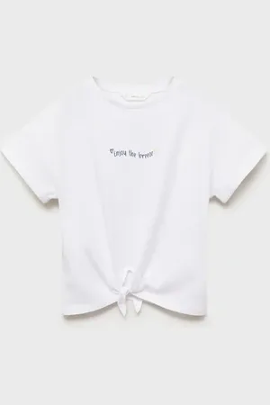MANGO Gemustertes T-Shirt mit Knotendetail - Kinder - 13-14 Jahre