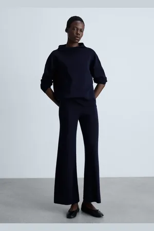MANGO Strickhose aus Baumwolle mit Leinen - Damen - M