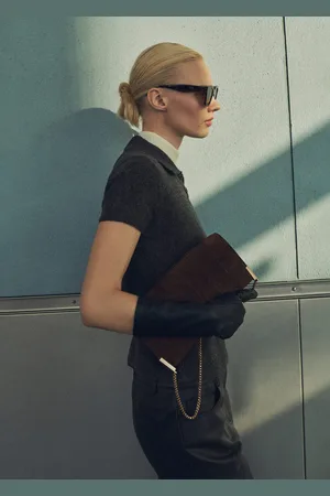 MANGO Wildledertasche mit Kette - Damen - Einheitsgröße