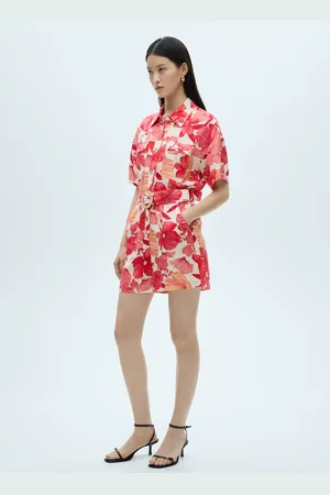 MANGO Kurzer Jumpsuit mit floralem Print - Damen - XS