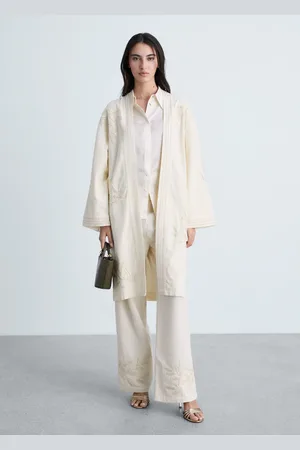 MANGO Bestickter Baumwoll-Kaftan - Damen - XS-S