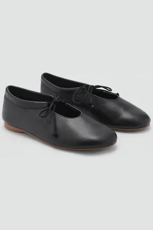 MANGO Leder-Ballerinas mit Schleife - Kinder - 35