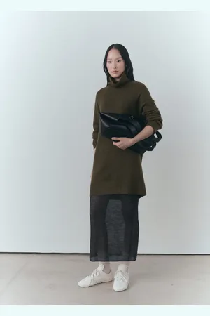 MANGO Kurzes Strickkleid mit weitem Rollkragen - Damen - M