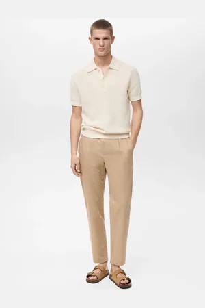 MANGO Slim Fit-Leinenhose mit Kordel - Herren - 46