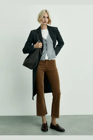 MANGO Flared-Cordhose Sienna in Cropped-Länge - Damen - 38