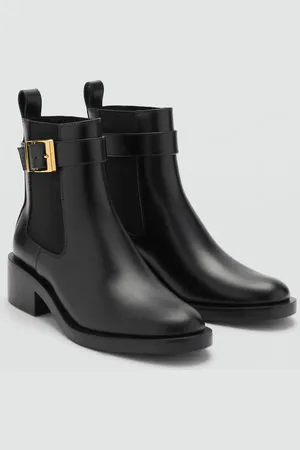 MANGO Stiefelette mit Schnalle und Stretcheinsatz - Damen - 35