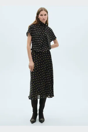 MANGO Midi-Rock mit Polka Dots - Damen - L