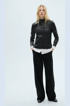 MANGO Taillierte Lederjacke mit Reißverschluss - Damen - XS