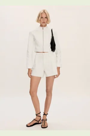 MANGO Jeansshorts mit ausgefranstem Saum - Damen - 42