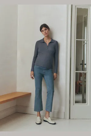 MANGO Flare-Umstandsjeans in Cropped-Länge - Damen - 36