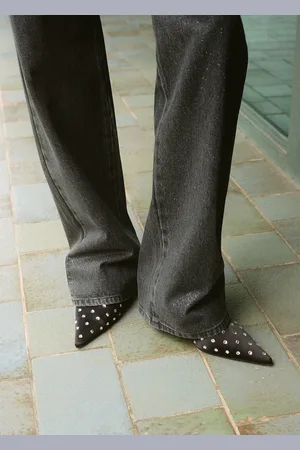 MANGO Sling-Pumps mit Kristallsteinverzierung - Damen - 36