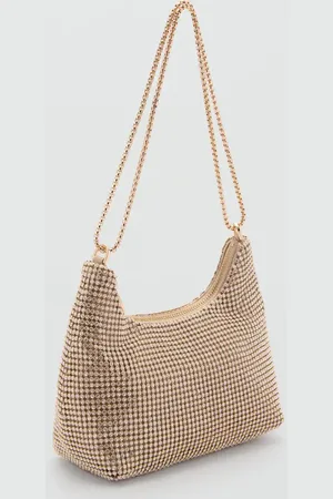 MANGO Kristallsteinverzierte Handtasche mit Doppelgriff - Damen - Einheitsgröße