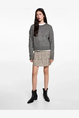 MANGO Pullover mit geflochtenem Ärmel - Mädchen - XS