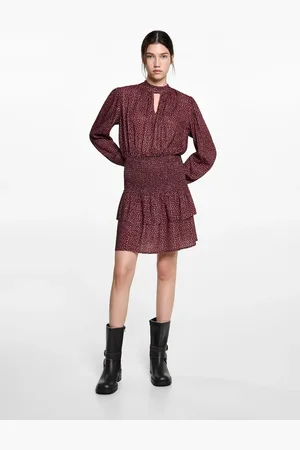 MANGO Gemustertes Lurexkleid - Mädchen - L